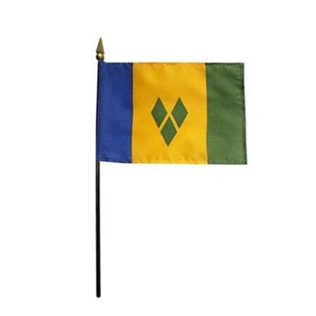 Annin Flagmakers Annin Flagmakers 210131 4 x 6 in. Eb St Vincent & Grenad Mounted - 12 Pack 210131